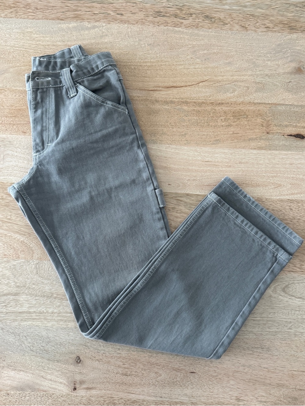 Brandy Melville Olive Green Carpenter Wide-Leg Jeans